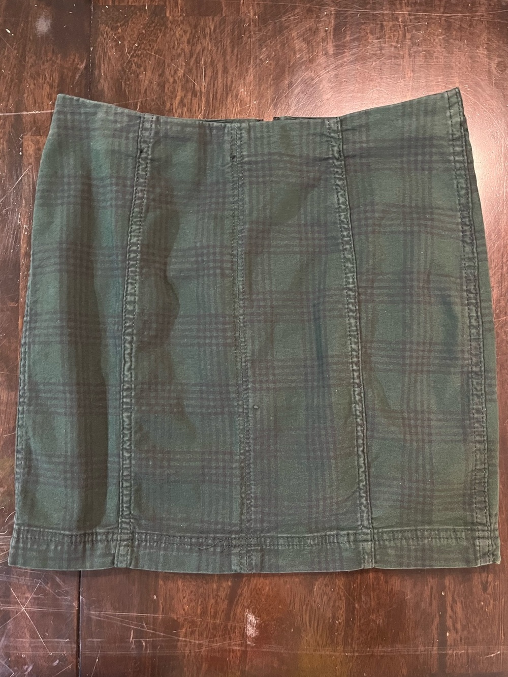 Free People Green Navy Tartan Plaid Mini Skirt, Sz 8